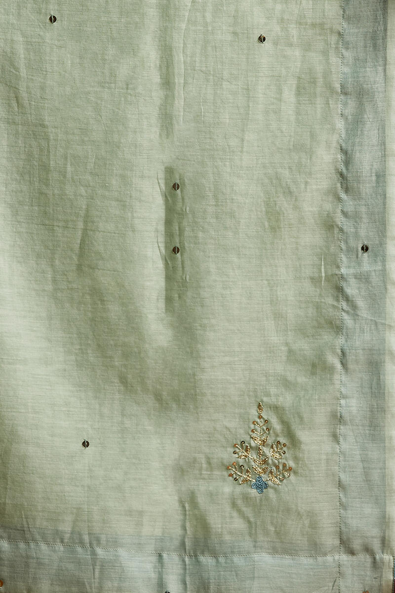 Green Handcrafted Cotton Dupatta