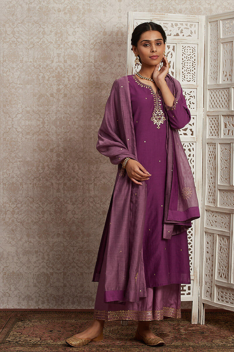 Purple Handcrafted Modal Palazzo