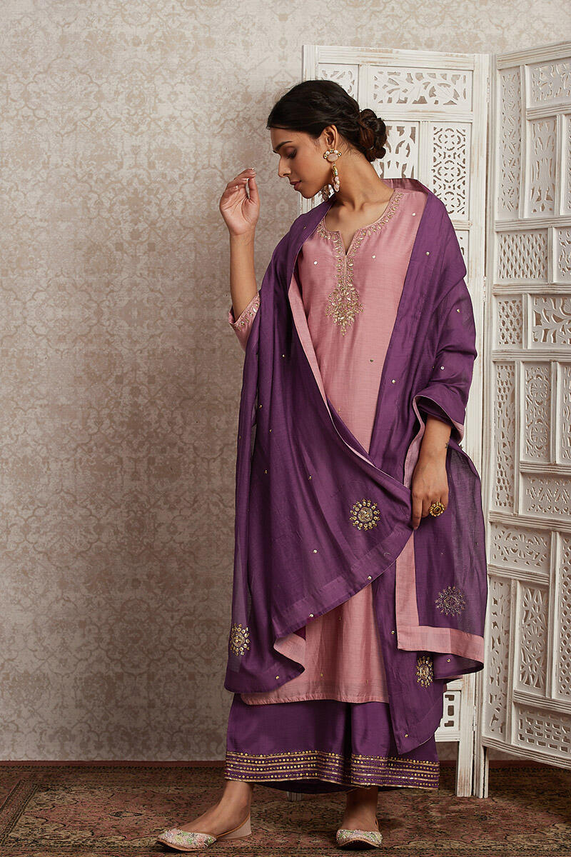 Purple Handcrafted Cotton Dupatta