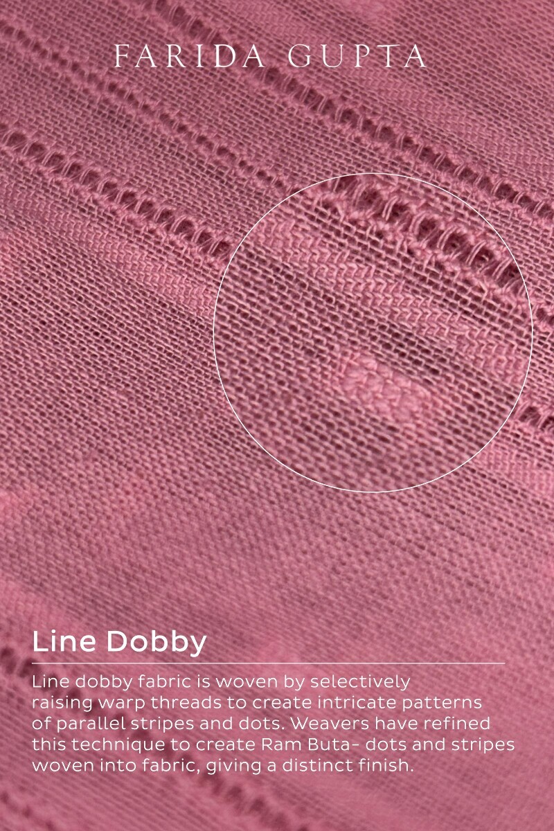 Pink Handcrafted Straight Cotton Dobby Kurta