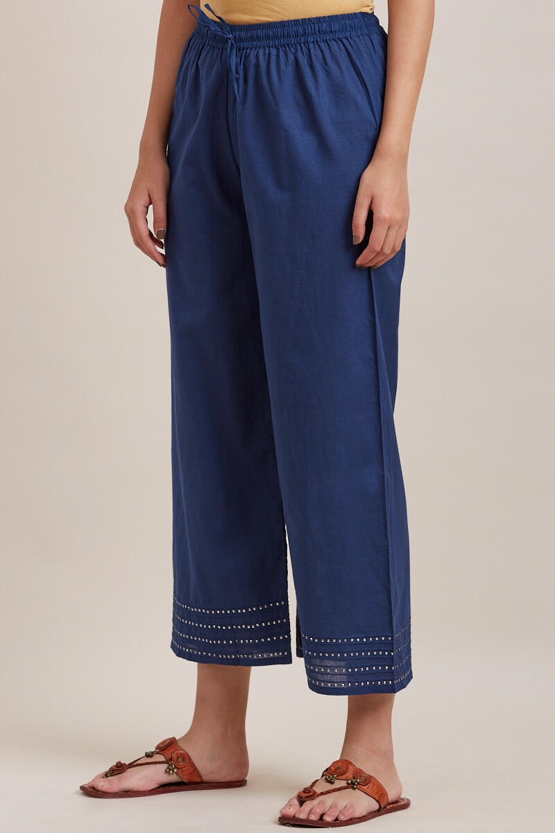 Blue Handcrafted Cotton Farsi Pants