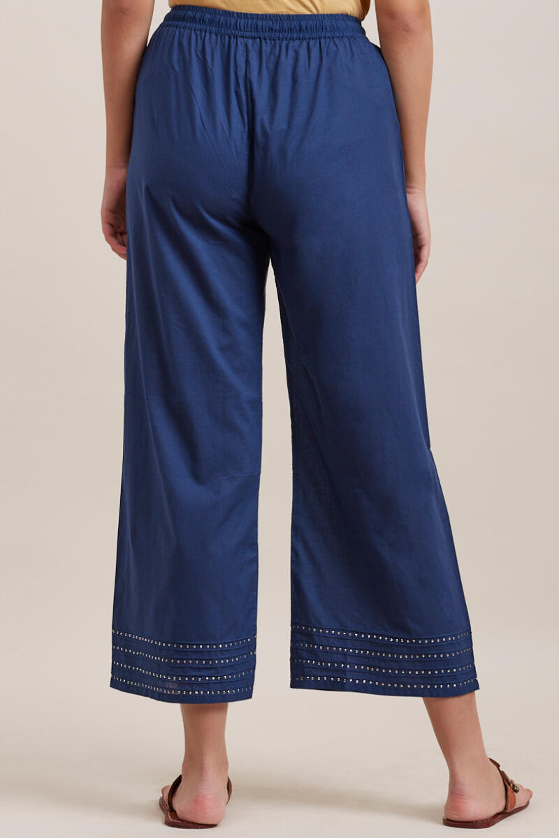 Blue Handcrafted Cotton Farsi Pants