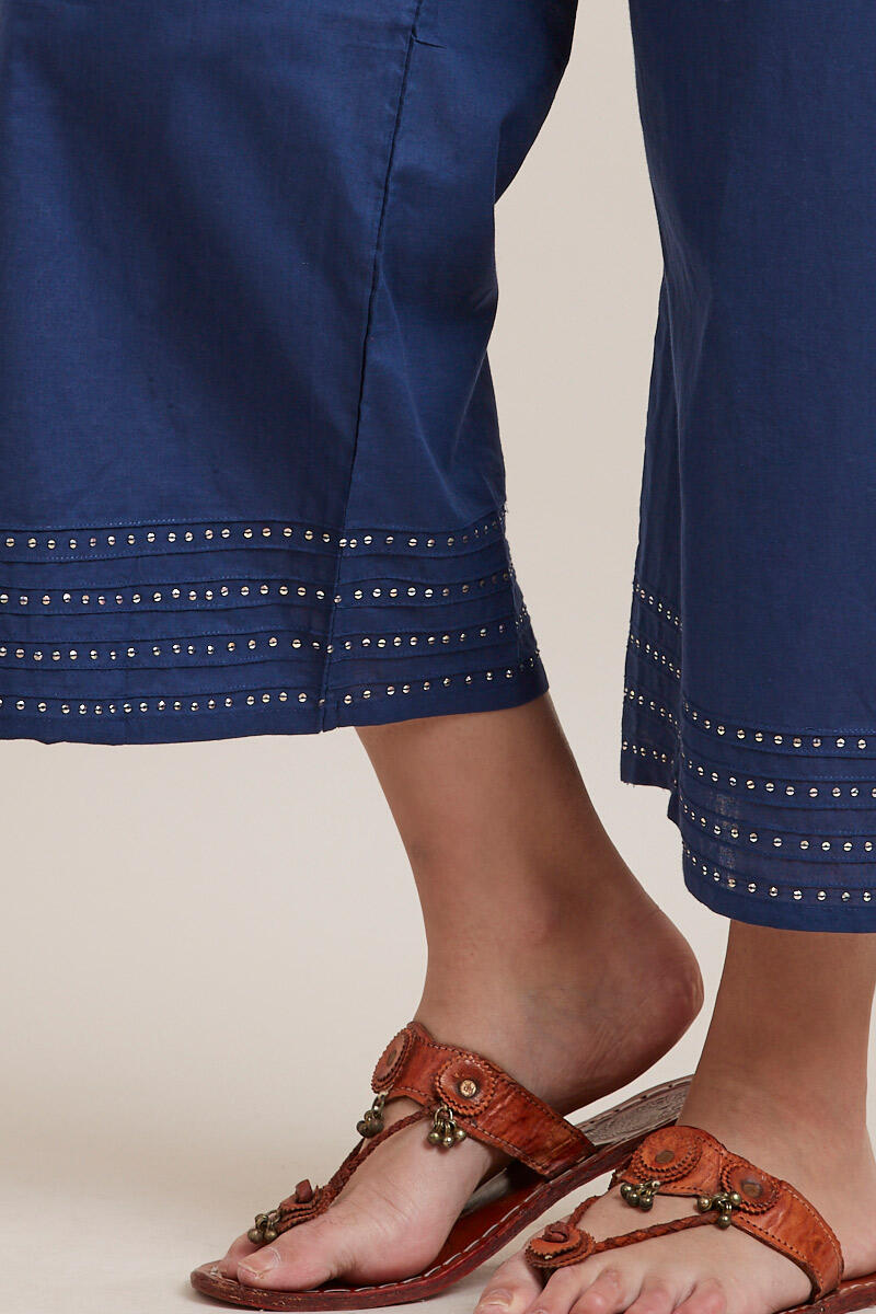 Blue Handcrafted Cotton Farsi Pants