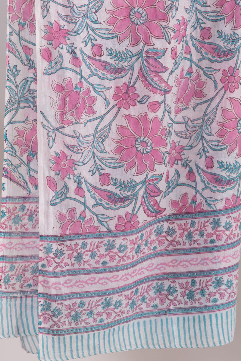 Sanganeri Block Printed Cotton Dupatta