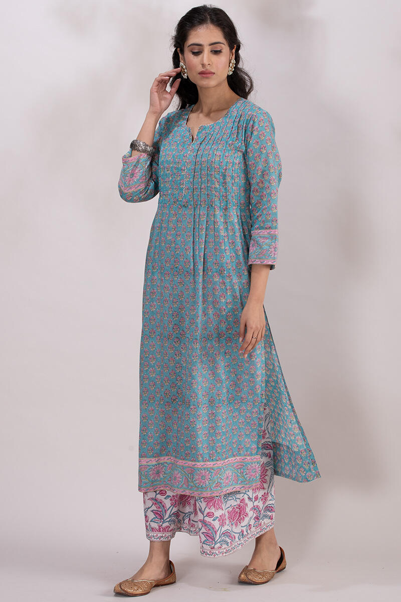 Sanganeri Block Printed Straight Cotton Kurta
