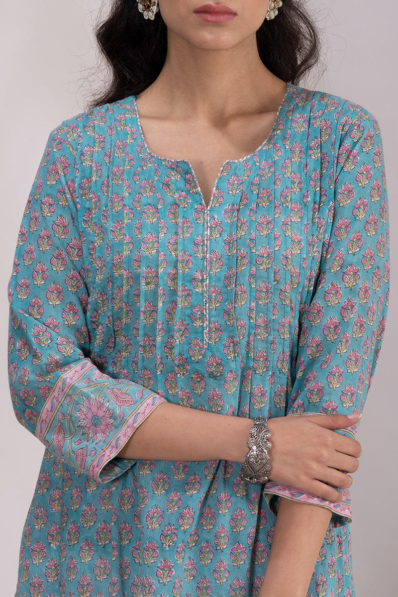 Sanganeri Block Printed Straight Cotton Kurta