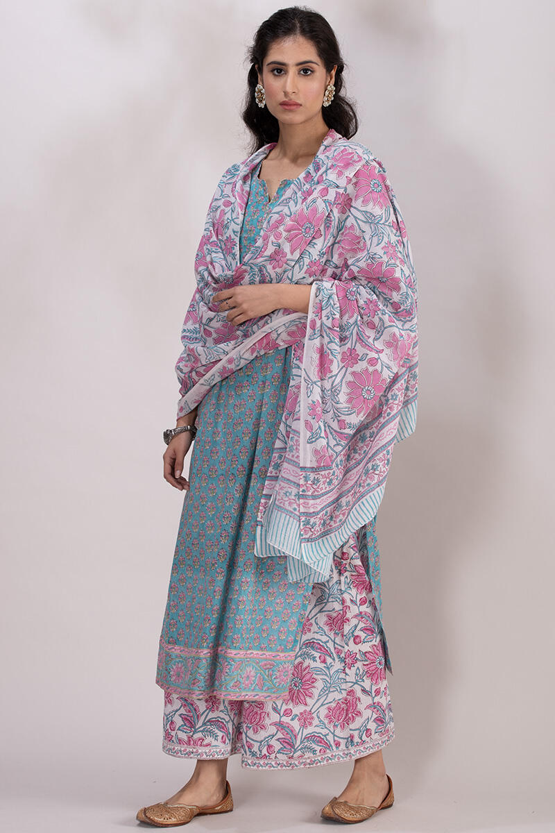 Sanganeri Block Printed Straight Cotton Kurta