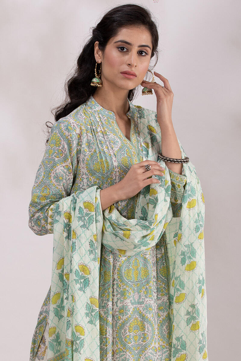 Sanganeri Block Printed Cotton Dupatta