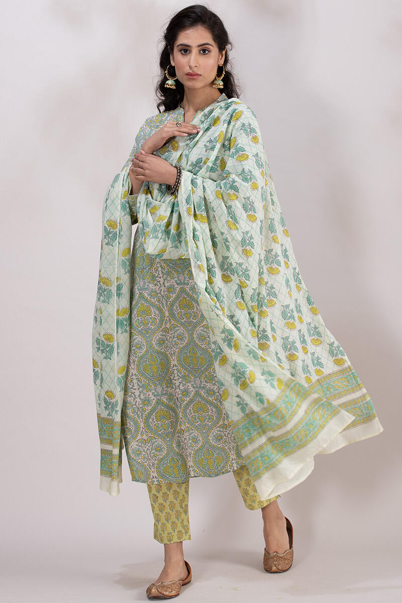 Sanganeri Block Printed Cotton Dupatta