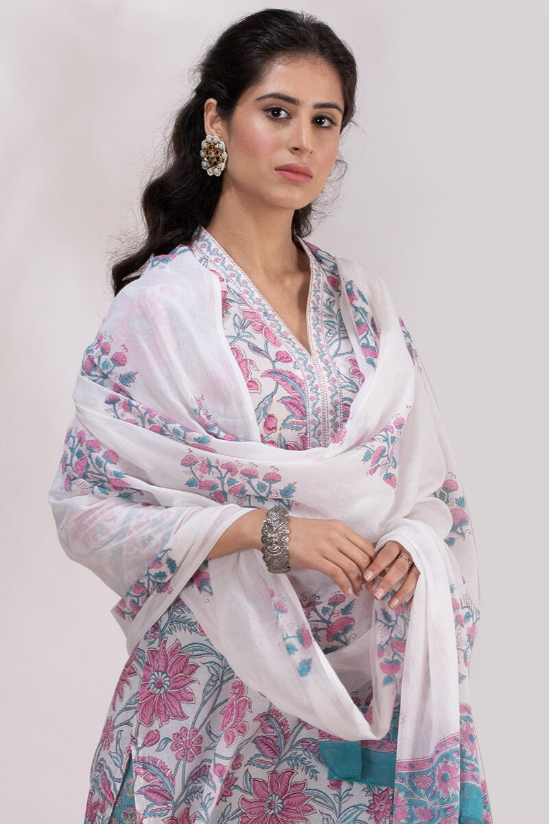 Sanganeri Block Printed Cotton Dupatta