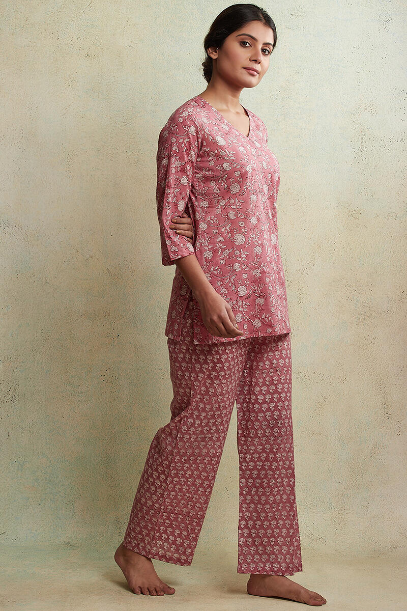 Sanganeri Block Printed Cotton Nightsuit