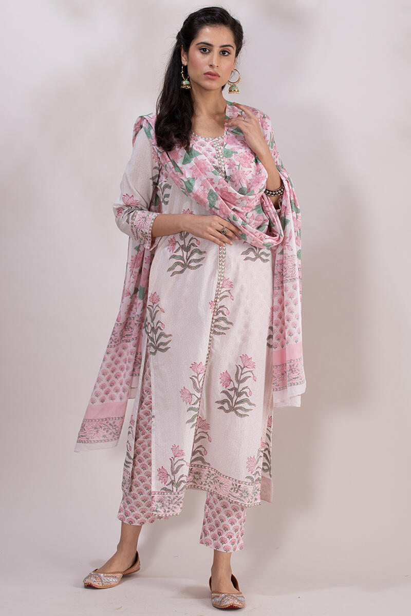 Sanganeri Block Printed Straight Cotton Kurta