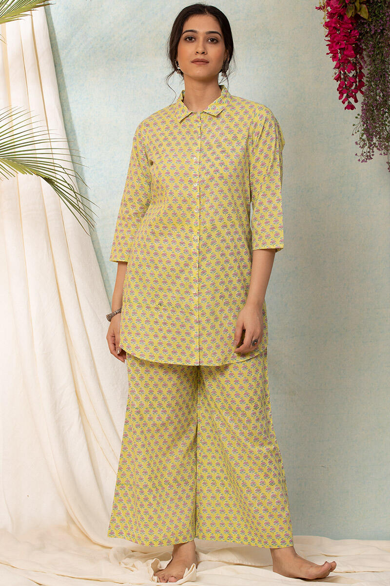 Yellow Cotton Pyjama Set