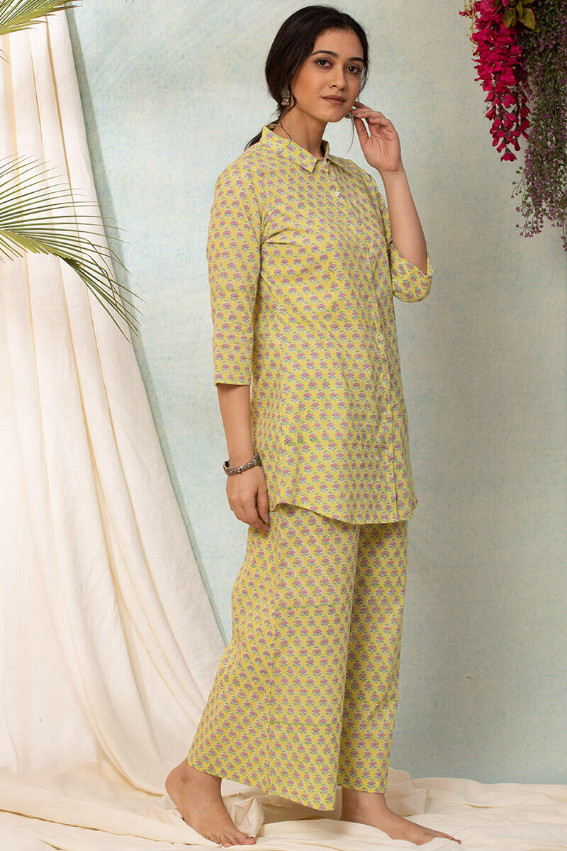 Yellow Cotton Pyjama Set