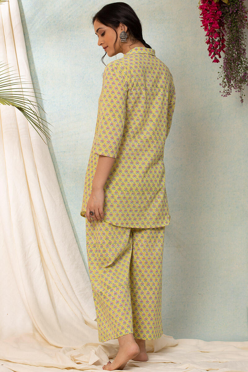 Yellow Cotton Pyjama Set