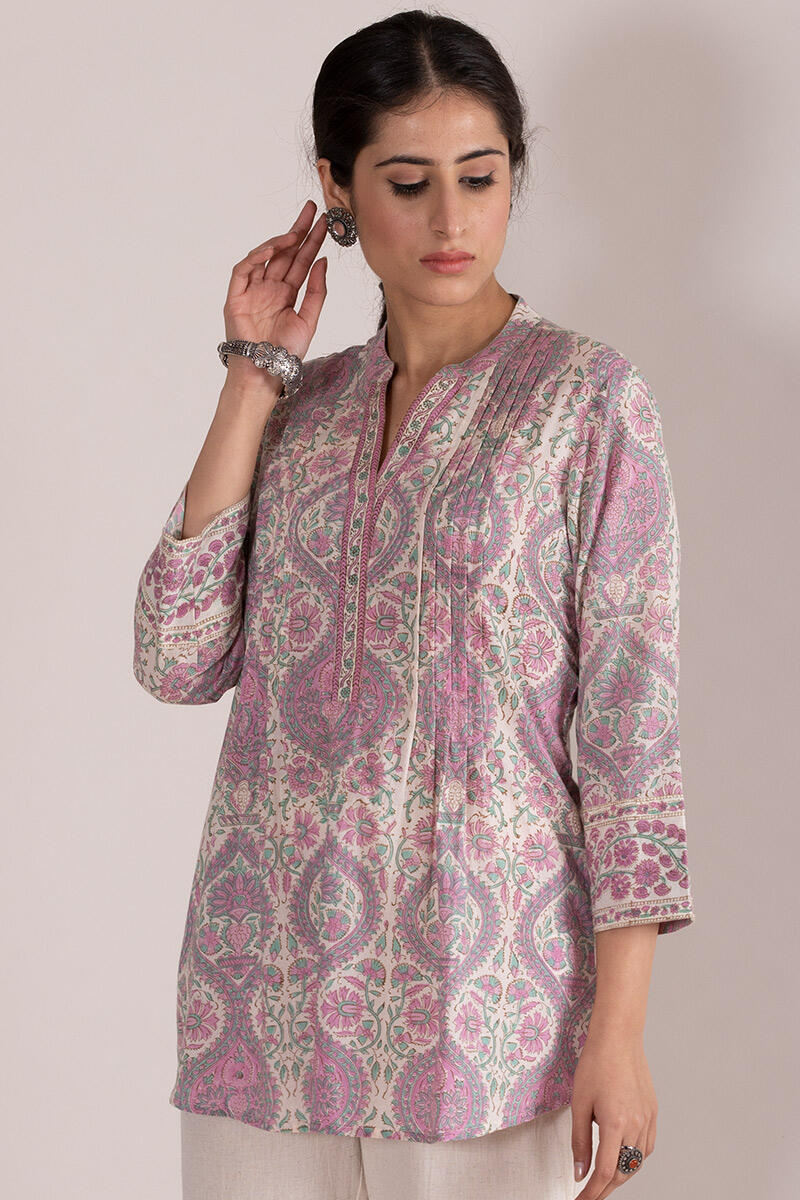 Pink Block Printed Cotton Top