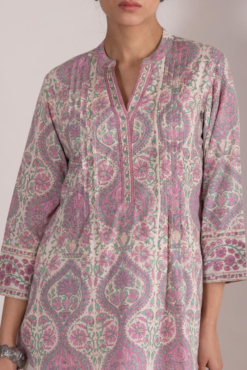 Pink Block Printed Cotton Top