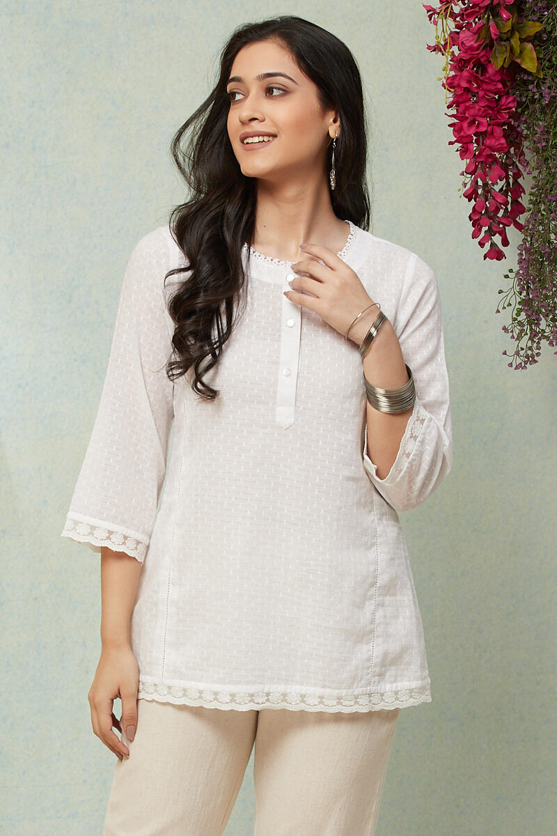 White Handcrafted Cotton Top