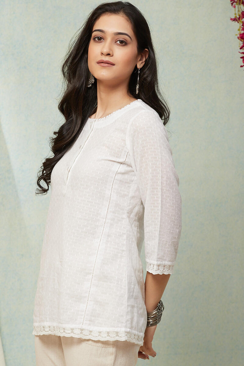 White Handcrafted Cotton Top