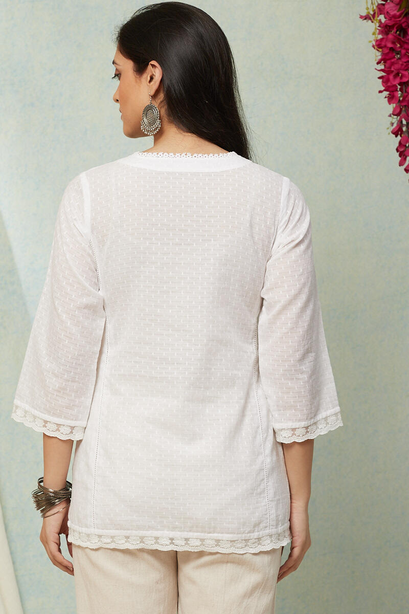 White Handcrafted Cotton Top
