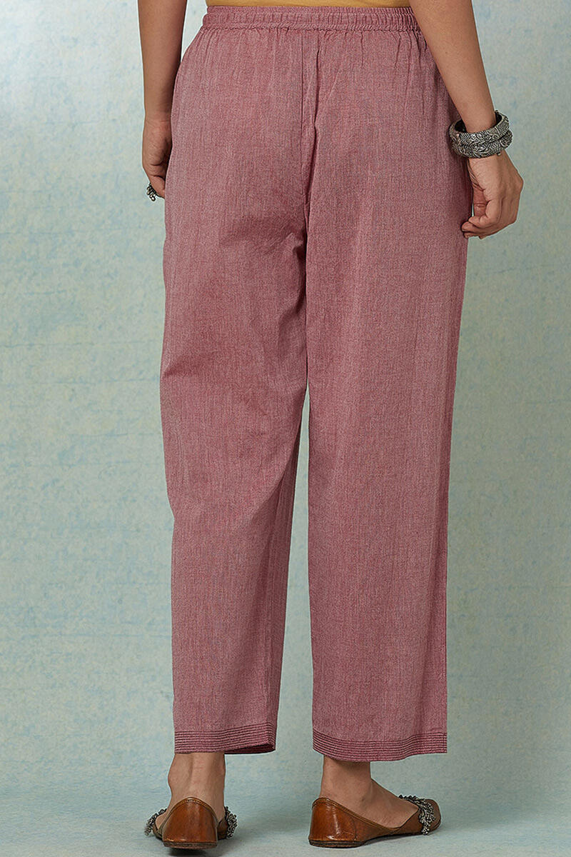 Pink Handcrafted Cotton Straight Farsi