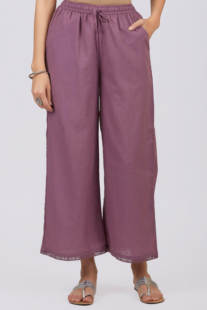 Purple Handcrafted Cotton Farsi Pants