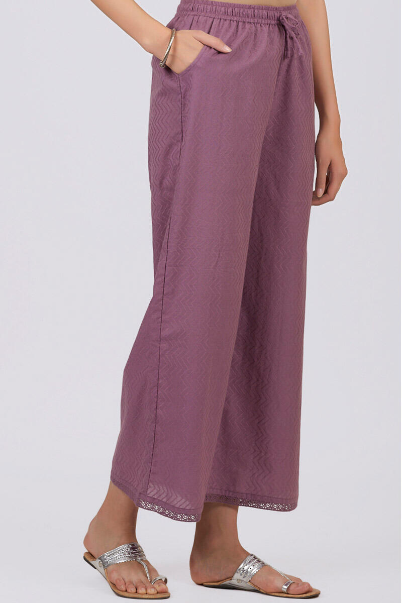 Purple Handcrafted Cotton Farsi Pants