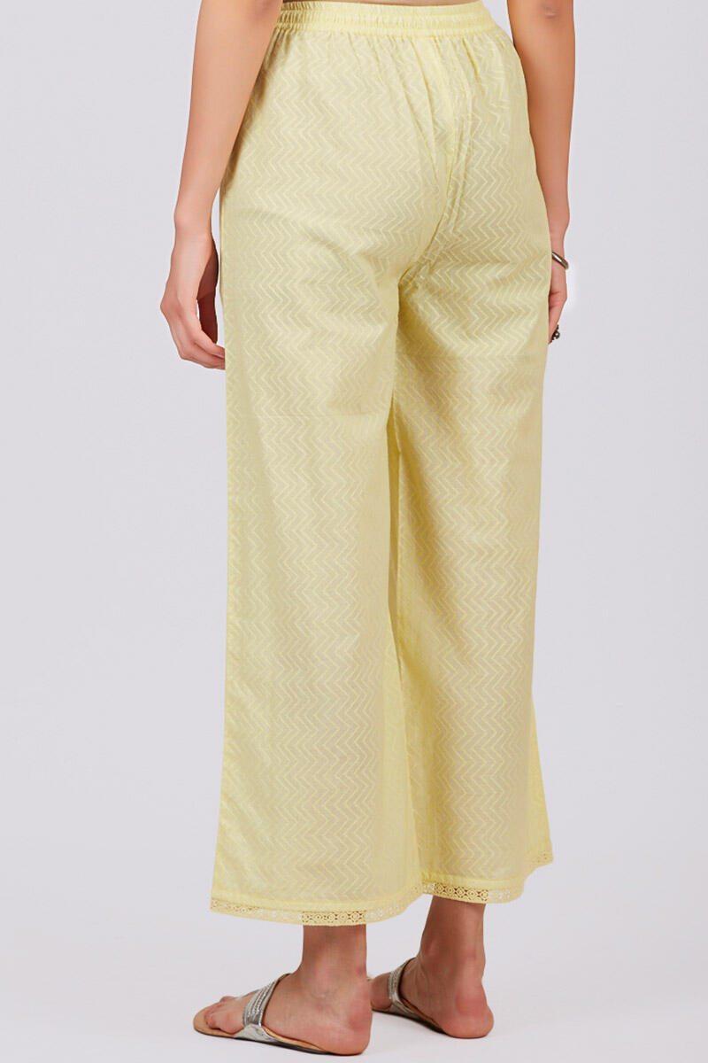 Yellow Handcrafted Cotton Farsi Pants
