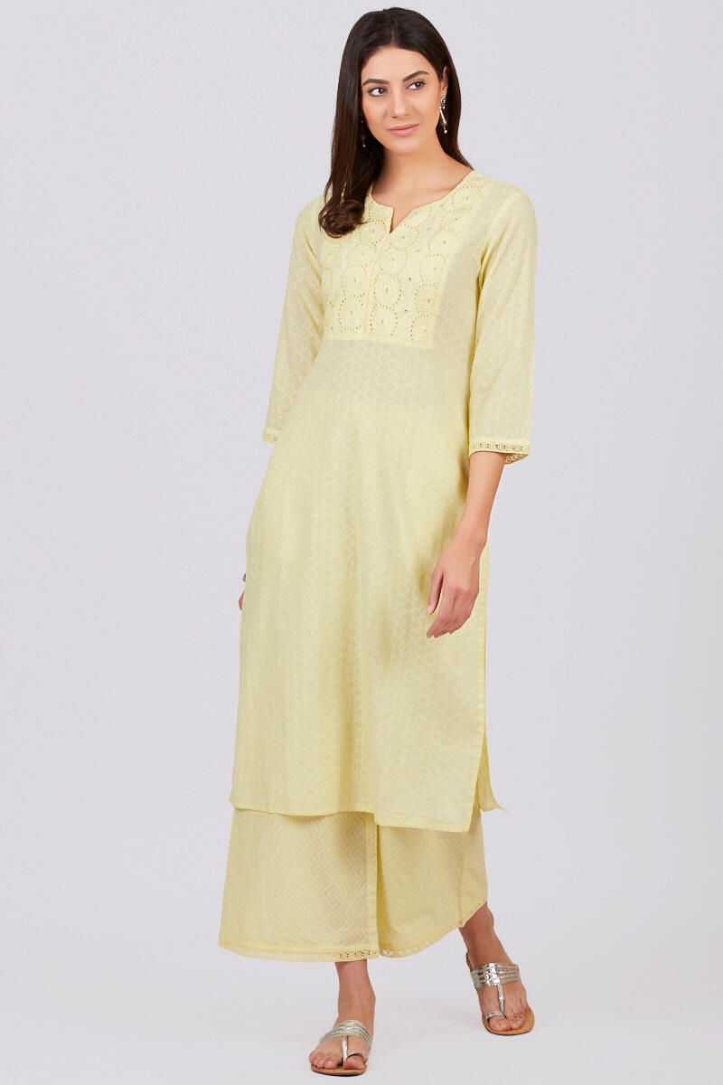 Yellow Handcrafted Cotton Farsi Pants
