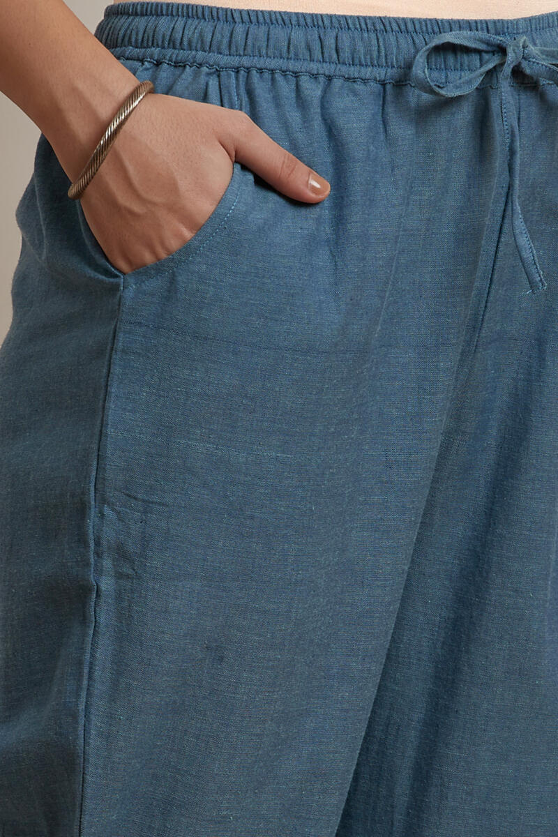 Blue Handcrafted Cotton Pants