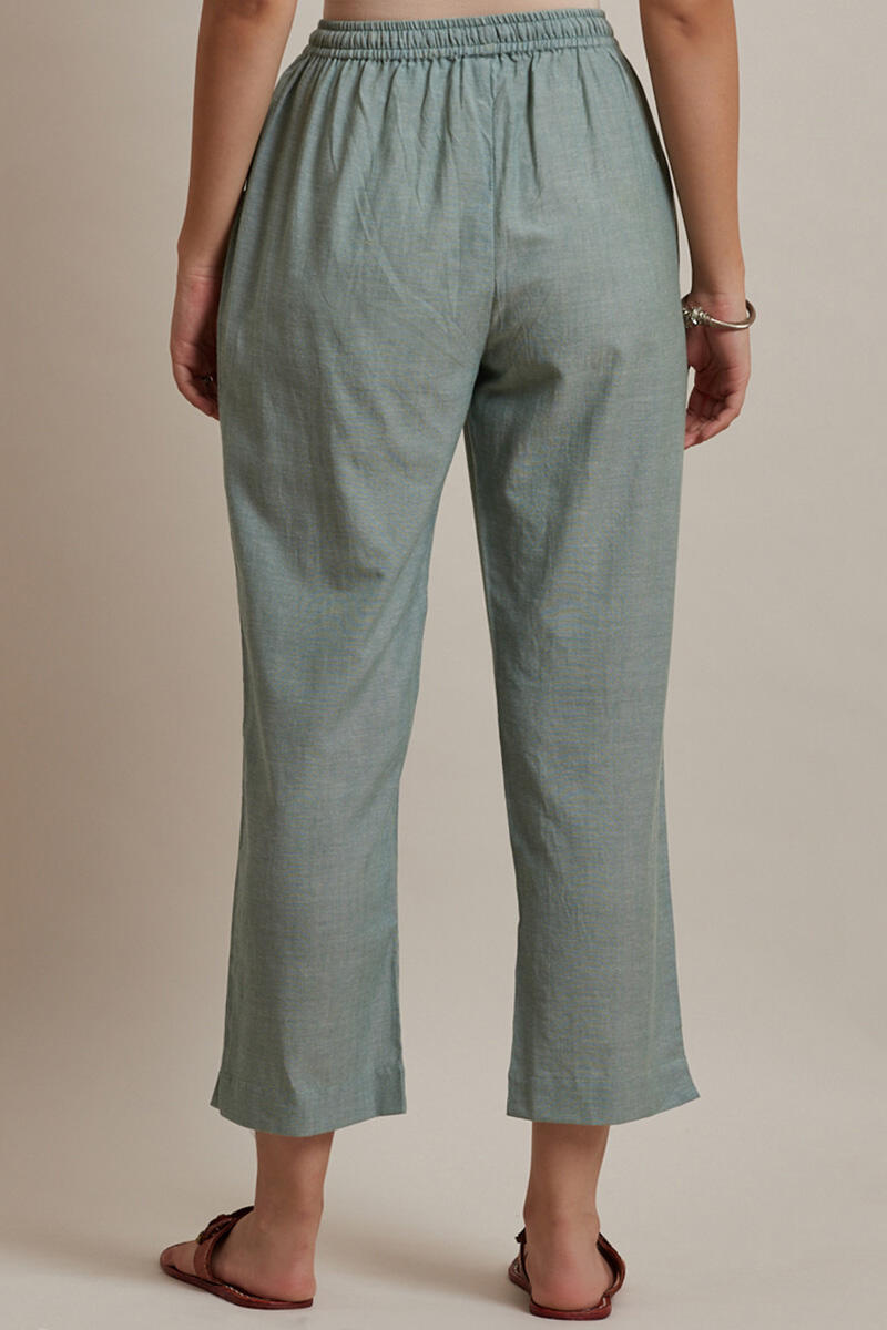 Green Handcrafted Cotton Pants
