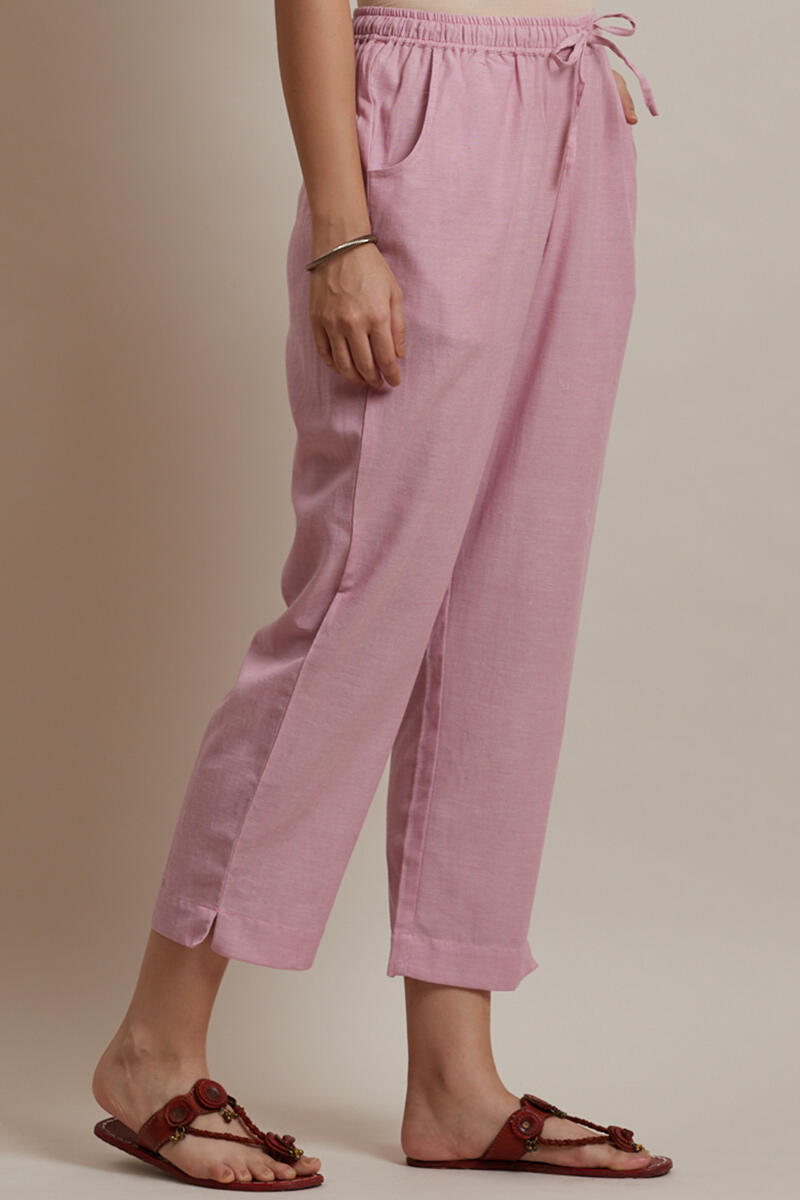 Pink Handcrafted Cotton Pants