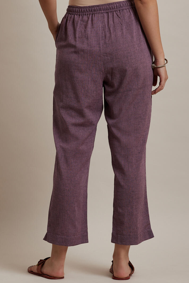 Purple Handcrafted Cotton Pants