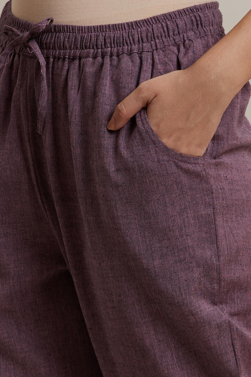 Purple Handcrafted Cotton Pants