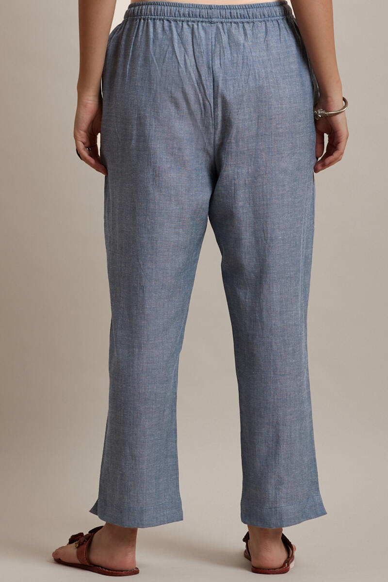 Grey Handcrafted Cotton Pants