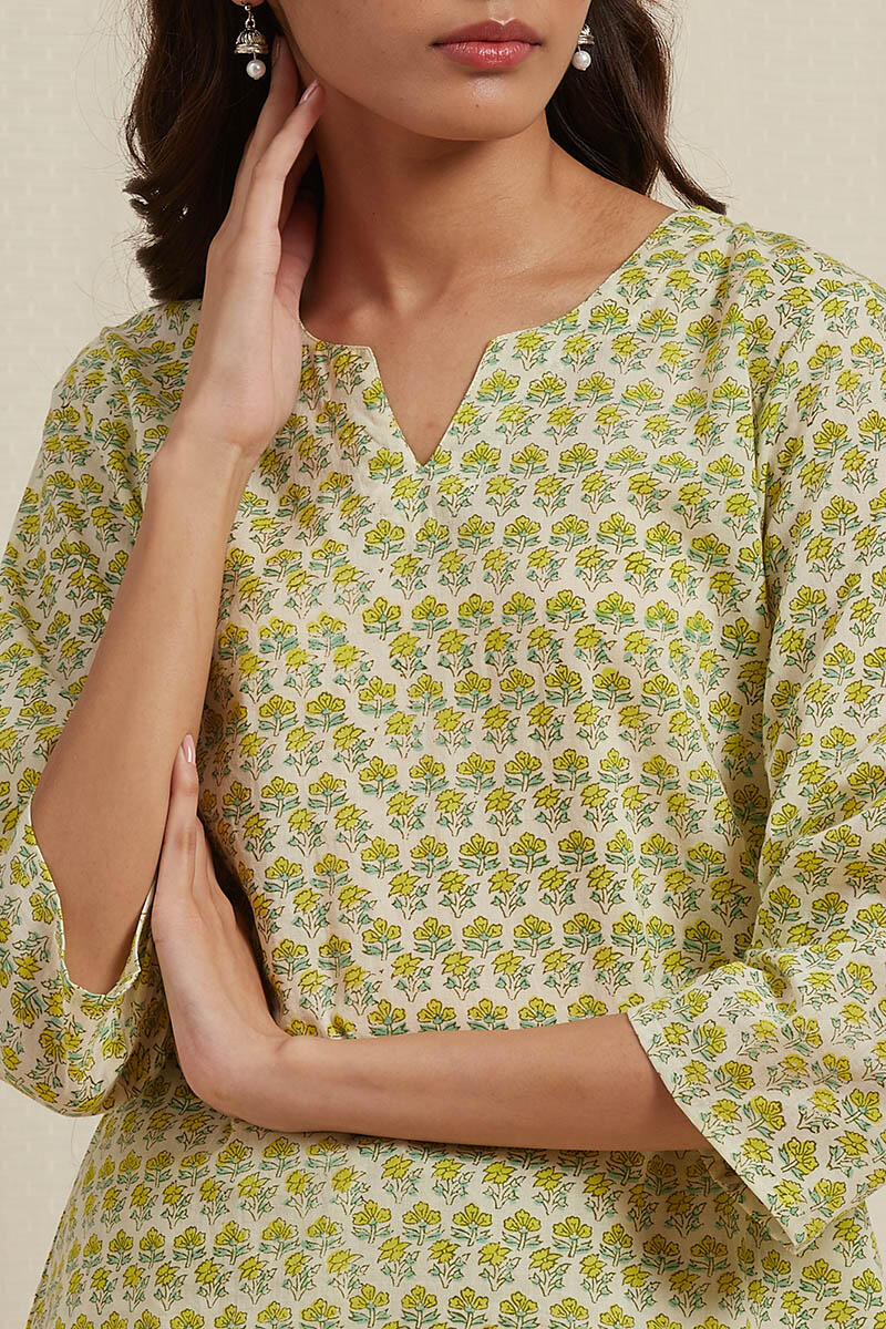 Off-White Block Printed Cotton Pyjama Set