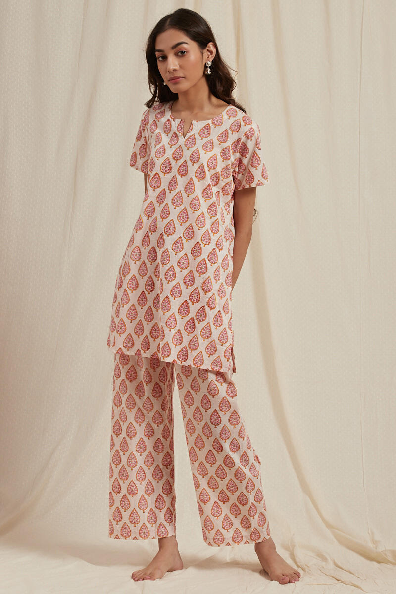 Off-White Cotton Pyjama Set