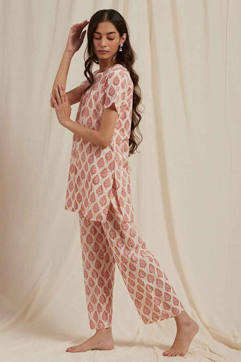 Off-White Cotton Pyjama Set
