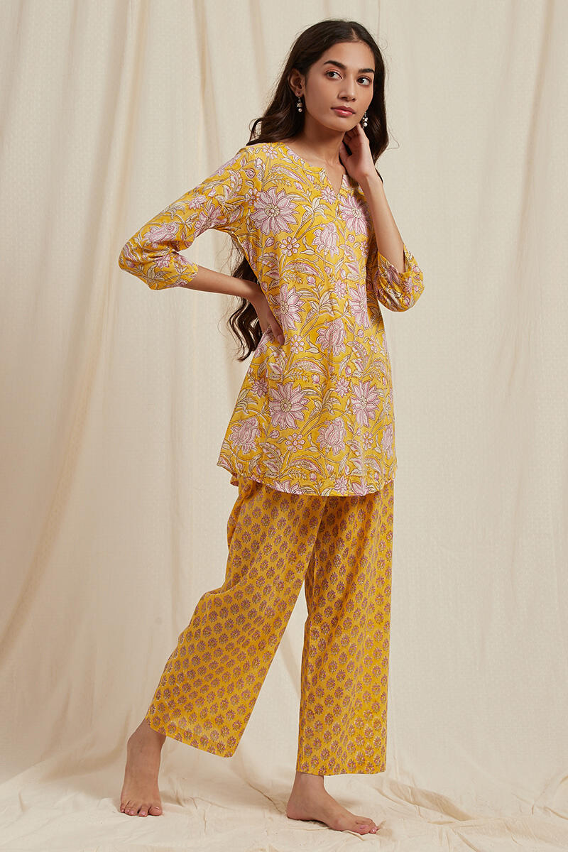 Yellow Cotton Pyjama Set