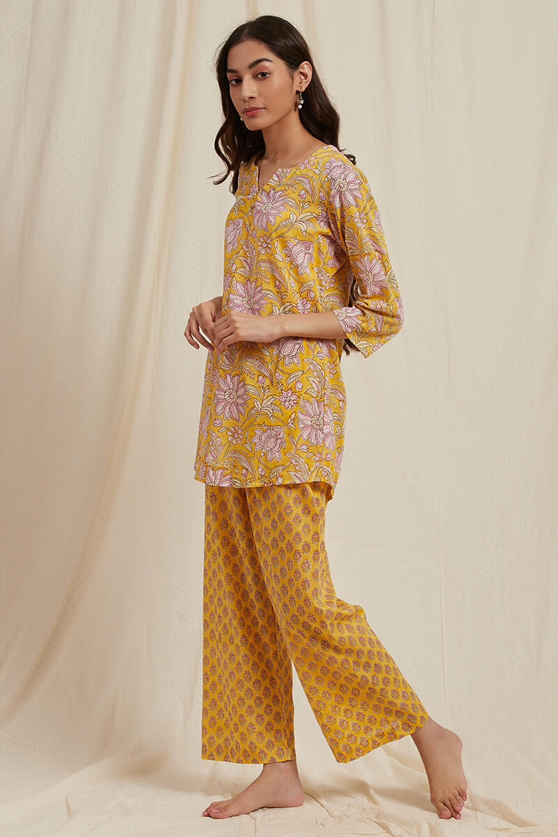 Yellow Cotton Pyjama Set