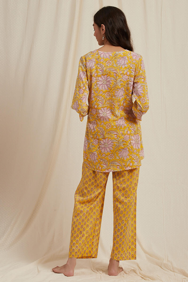 Yellow Cotton Pyjama Set