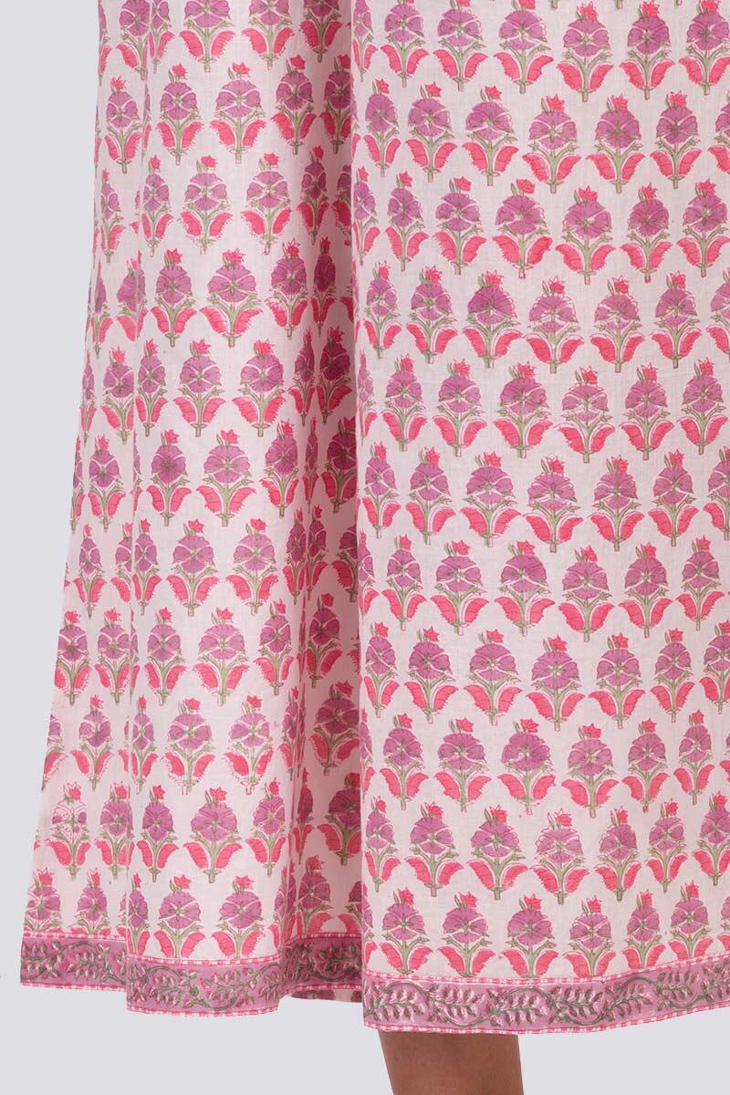 Pink Block Printed Cotton Palazzo