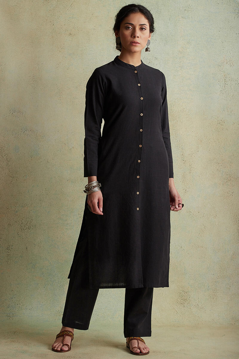 Black kurta style ladies hot sale