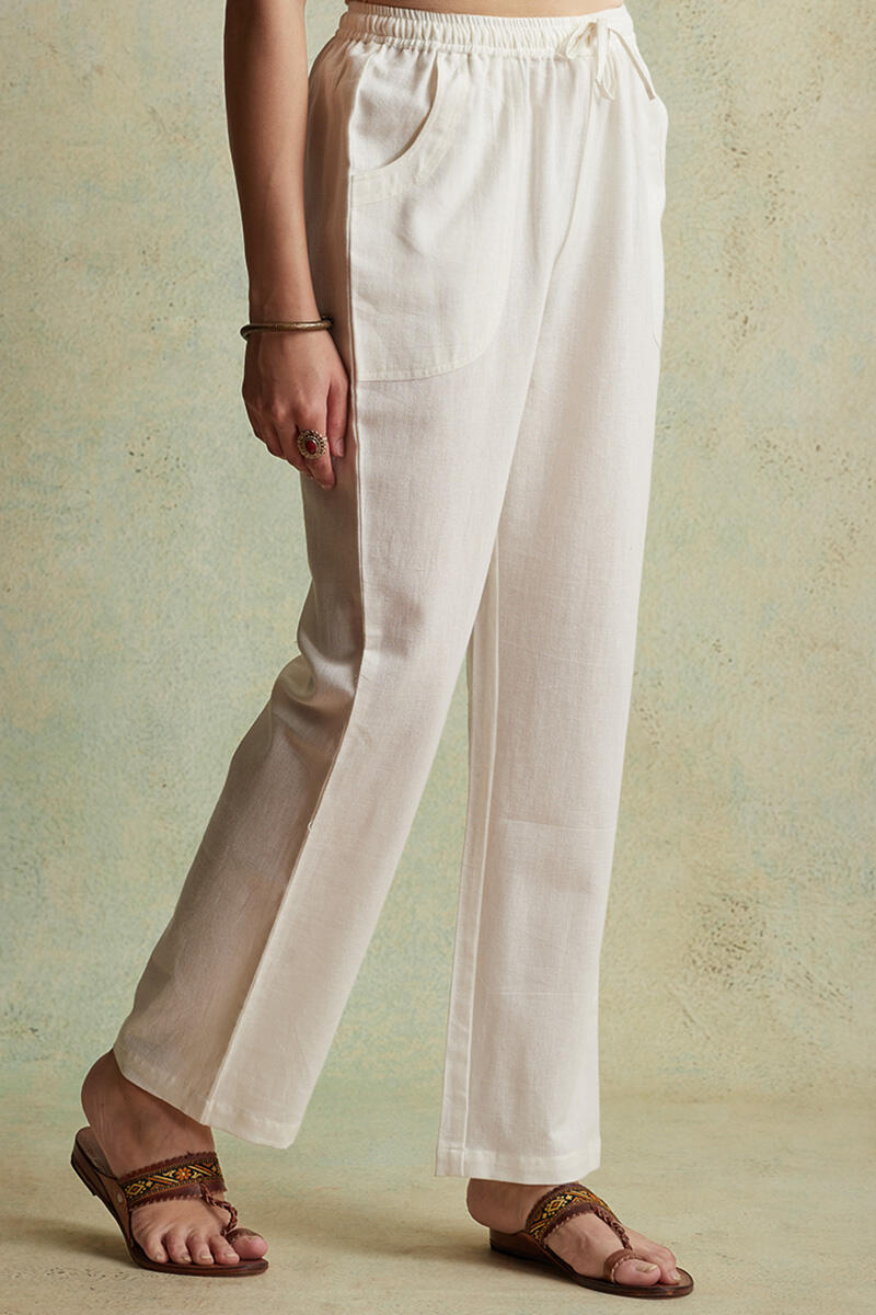 Off-White Handloom Cotton Pants