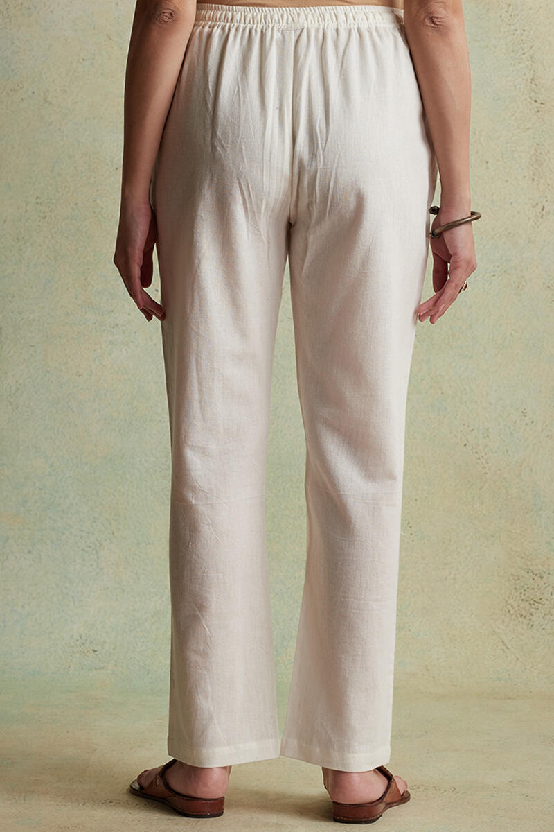 Off-White Handloom Cotton Pants