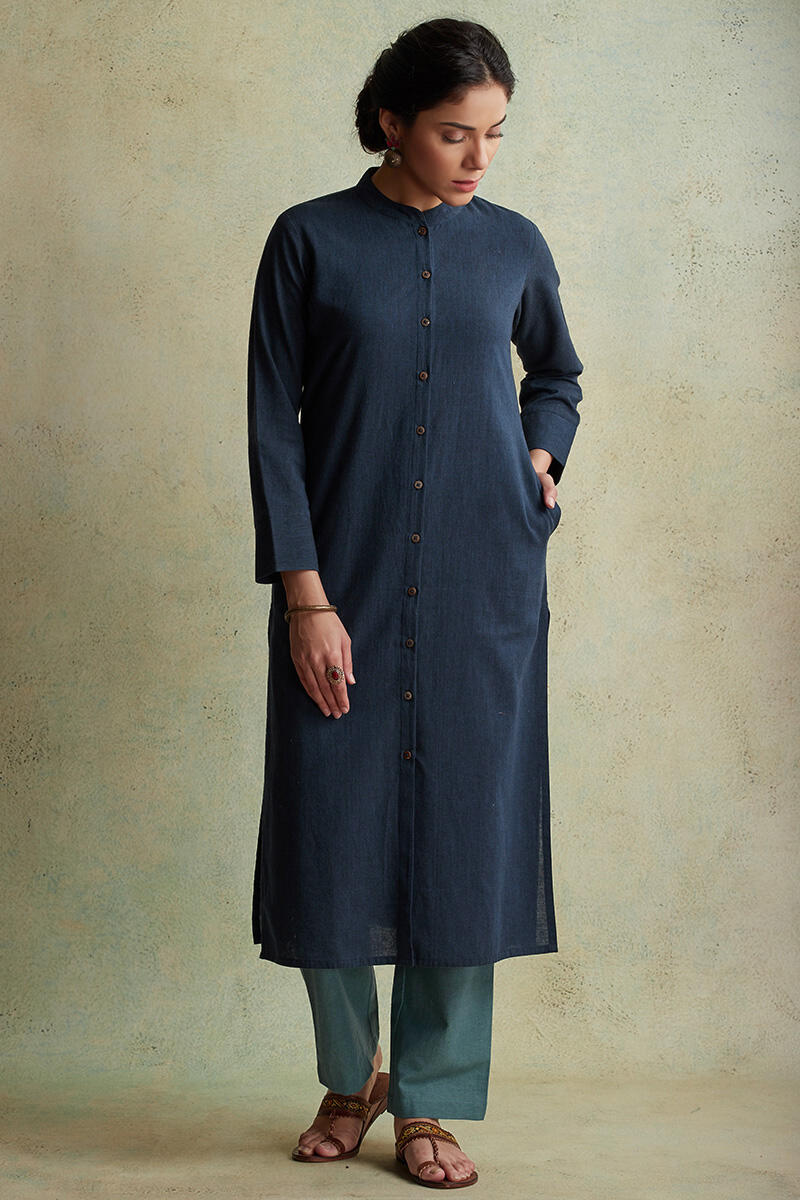Blue Handloom Cotton Pants