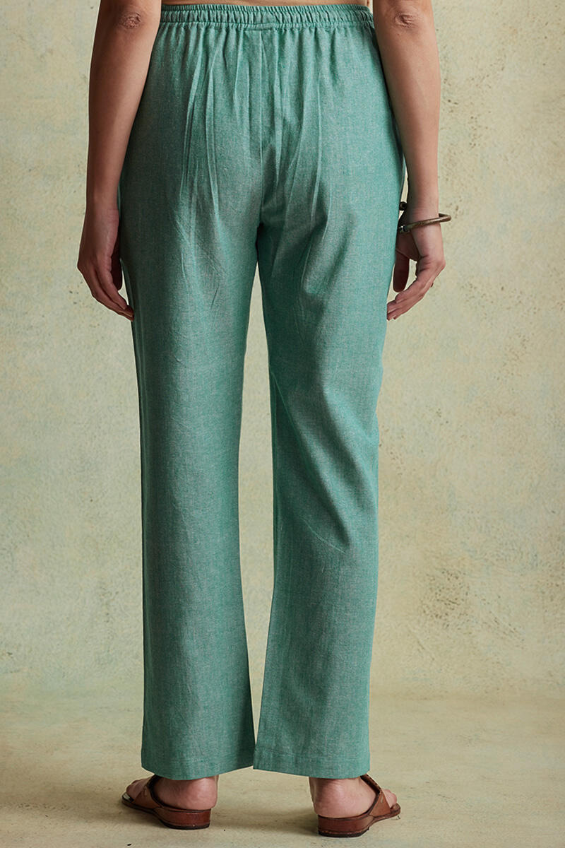 Turquoise Handloom Cotton Pants