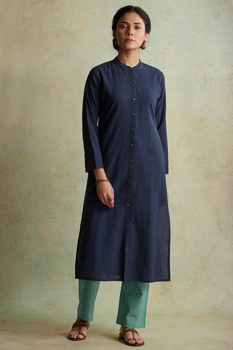 Turquoise Handloom Cotton Pants