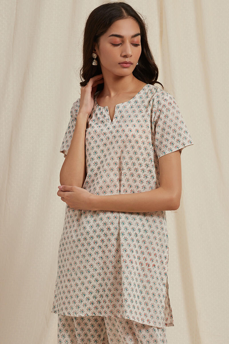 Off-White Cotton Pyjama Set