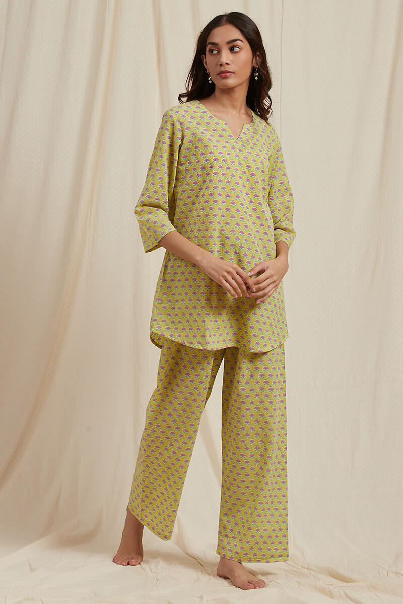 Yellow Cotton Pyjama Set